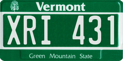 VT license plate XRI431