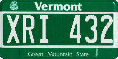 VT license plate XRI432