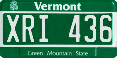 VT license plate XRI436