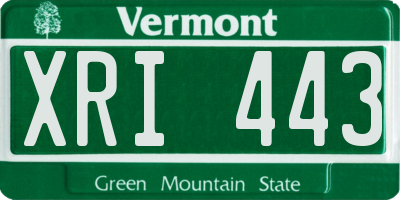 VT license plate XRI443