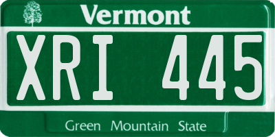 VT license plate XRI445