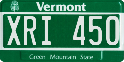 VT license plate XRI450