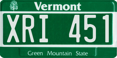 VT license plate XRI451