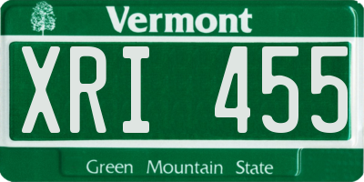 VT license plate XRI455