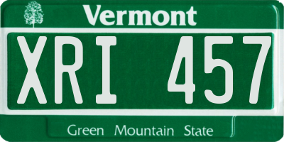 VT license plate XRI457