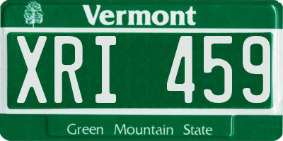 VT license plate XRI459