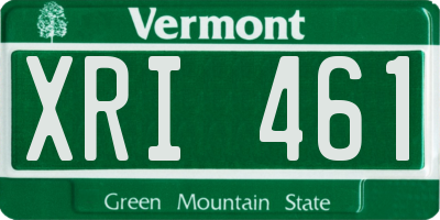 VT license plate XRI461