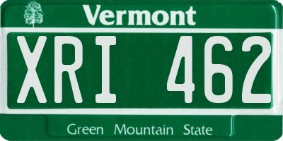 VT license plate XRI462