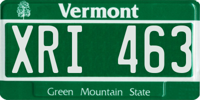VT license plate XRI463