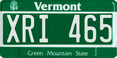 VT license plate XRI465