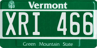 VT license plate XRI466