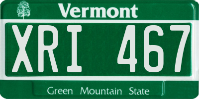 VT license plate XRI467