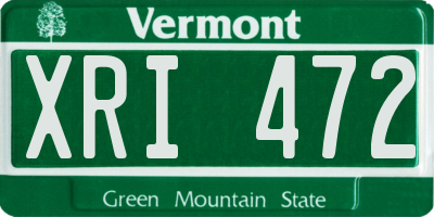 VT license plate XRI472