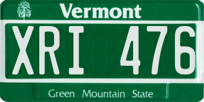 VT license plate XRI476