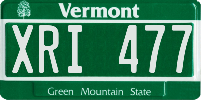 VT license plate XRI477