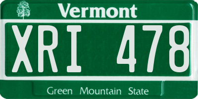 VT license plate XRI478