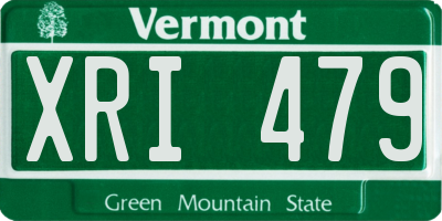 VT license plate XRI479