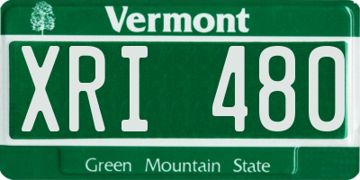 VT license plate XRI480