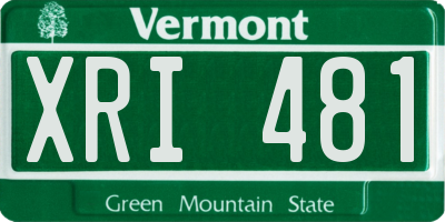 VT license plate XRI481