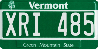 VT license plate XRI485