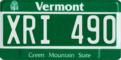 VT license plate XRI490