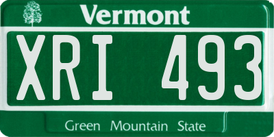 VT license plate XRI493