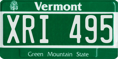 VT license plate XRI495