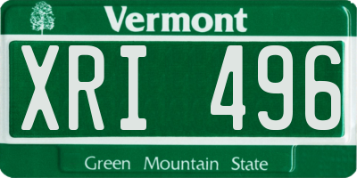 VT license plate XRI496
