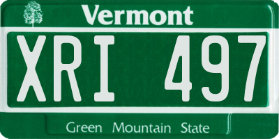 VT license plate XRI497