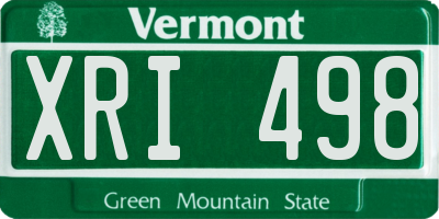 VT license plate XRI498