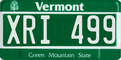 VT license plate XRI499