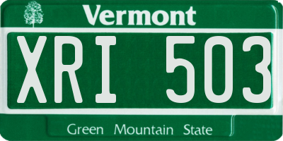 VT license plate XRI503