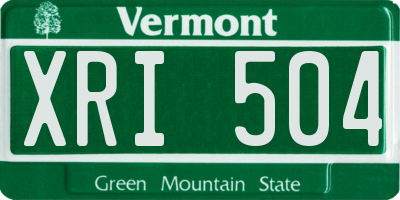 VT license plate XRI504