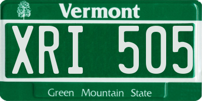 VT license plate XRI505