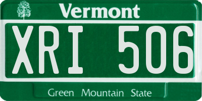 VT license plate XRI506