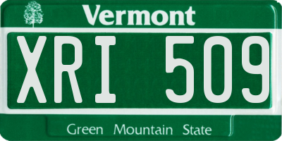 VT license plate XRI509