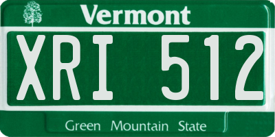 VT license plate XRI512