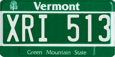 VT license plate XRI513