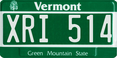 VT license plate XRI514