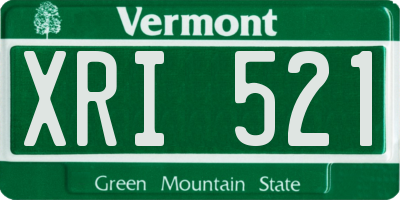 VT license plate XRI521