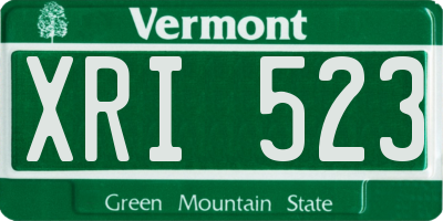 VT license plate XRI523