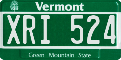 VT license plate XRI524