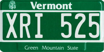 VT license plate XRI525