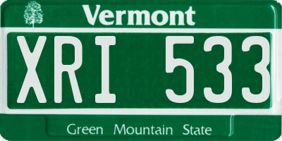 VT license plate XRI533