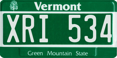 VT license plate XRI534