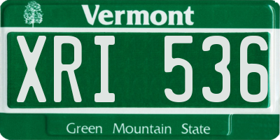 VT license plate XRI536