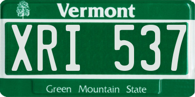 VT license plate XRI537