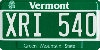 VT license plate XRI540
