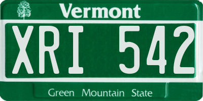 VT license plate XRI542