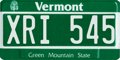 VT license plate XRI545